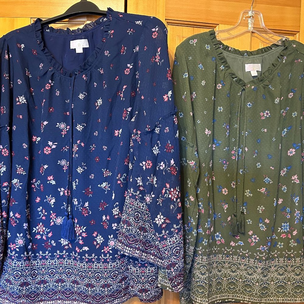 Belle by Kim Gravel - set of 2 blouses/shirts - SZ 1X